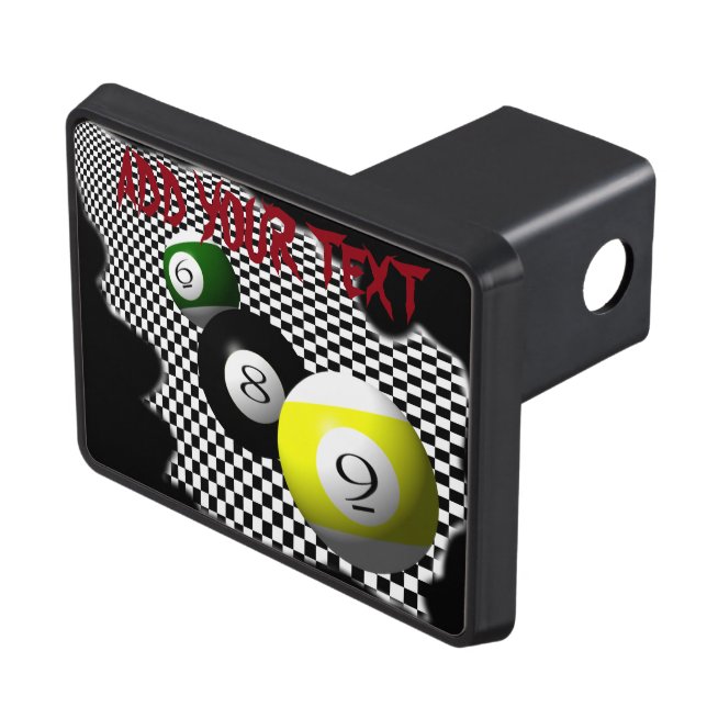 3D Pool Balls Psychobabble Splash Trailer Hitch Cover (Top Right)