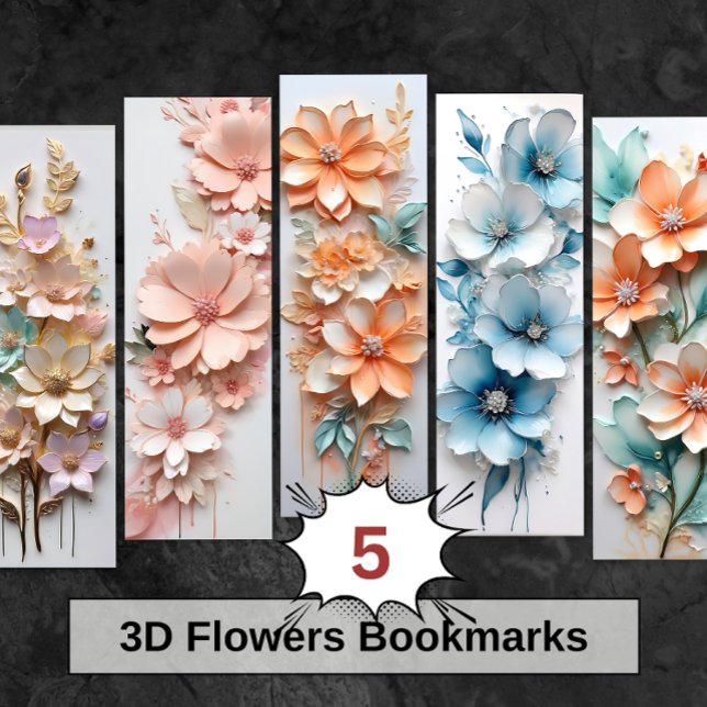 3D Pretty Flowers Floral DIY Bookmarks C (Creator Uploaded)