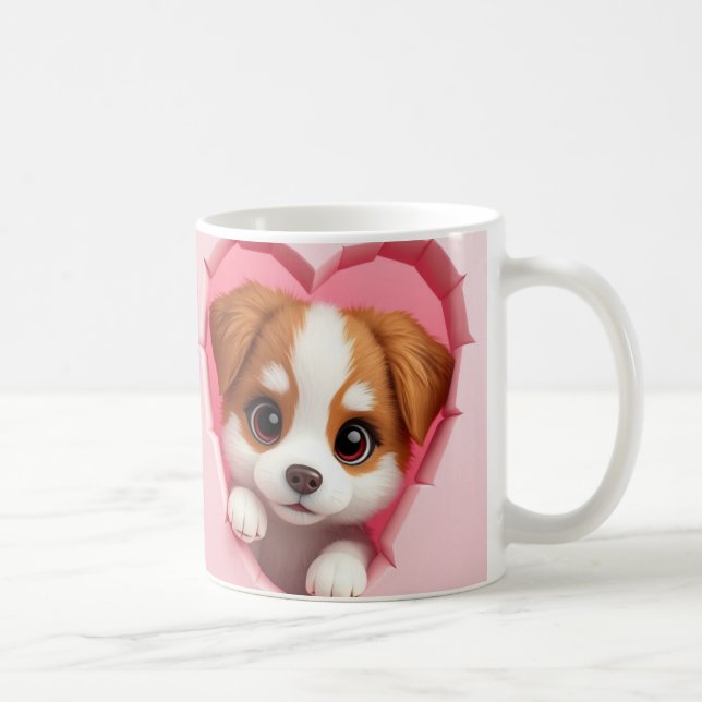3d puppy mug wrap, 3d design mug wrap (Right)