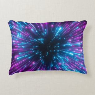 3d, purple fireworks, big bang, galaxy, abstract c accent pillow