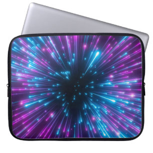 3d, purple fireworks, big bang, galaxy, abstract c laptop sleeve