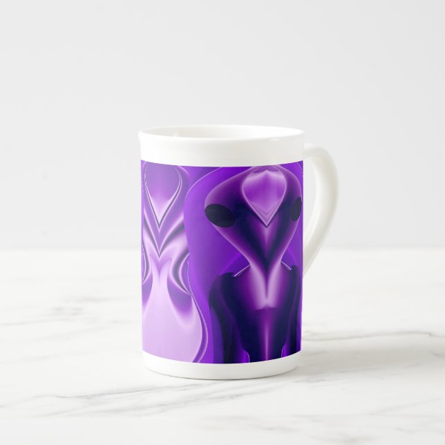 3D Purple Rainbow Dreams , Alien Bone China Mug (Front Right)