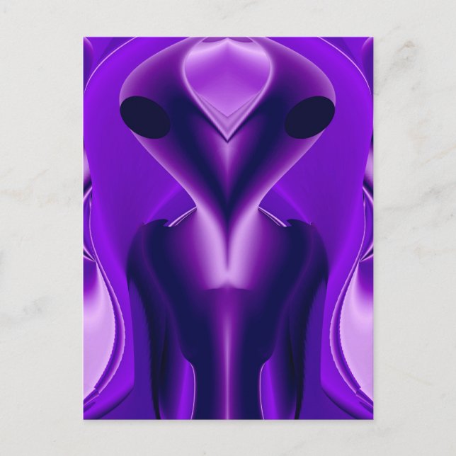 3D Purple Rainbow Dreams , Alien Holiday Postcard (Front)