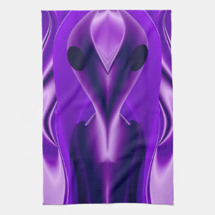 3D Purple Rainbow Dreams , Alien Kitchen Towel