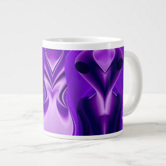 3D Purple Rainbow Dreams , Alien Large Coffee Mug