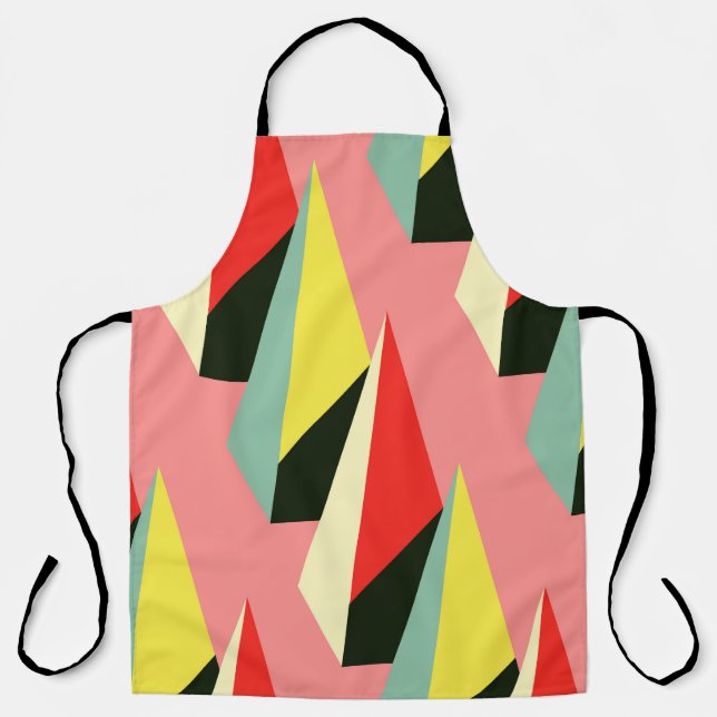 3D Pyramids: Retro Geometric Vintage. Apron (Front)