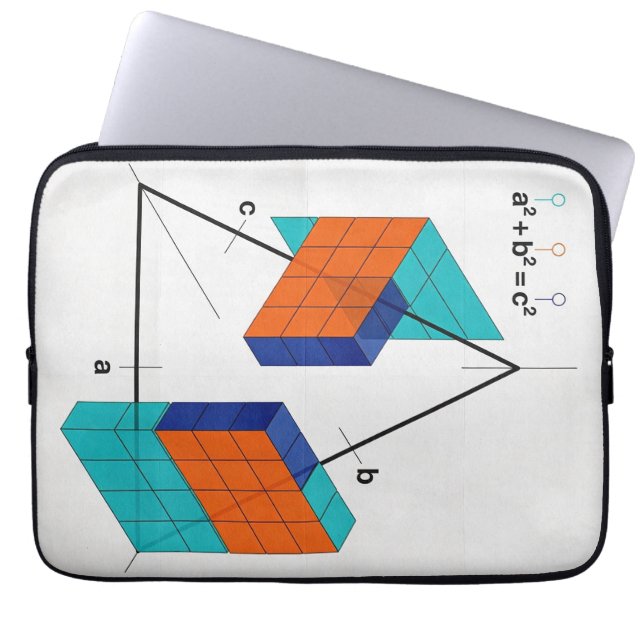 3D Pythagorean Theorem Laptop Sleeve (Front)