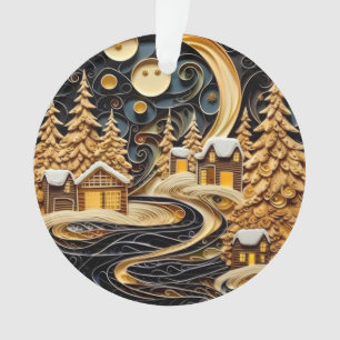3d Quilling Effect Christmas Village Ornament