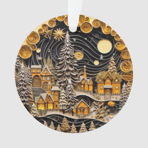 3d Quilling Effect Christmas Village Ornament