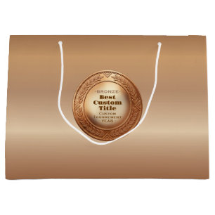 3D Realistic Bronze Medal Custom Editable Award Large Gift Bag