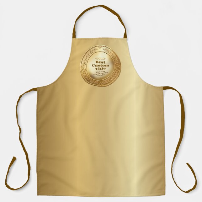 3D Realistic Gold Medal Custom Editable Award Apron (Front)