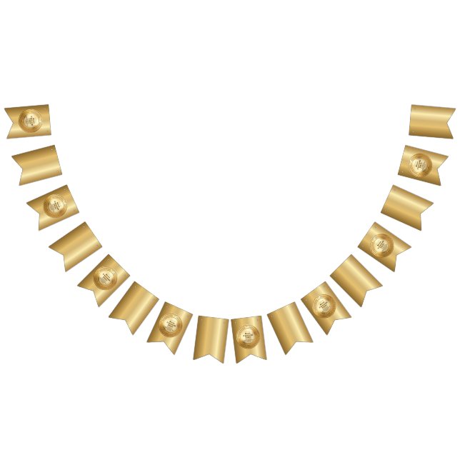3D Realistic Gold Medal Custom Editable Award Bunting Flags (All)