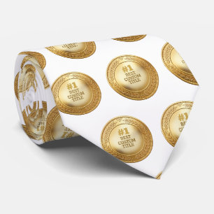 3D Realistic Gold Medal Custom Editable Award Tie