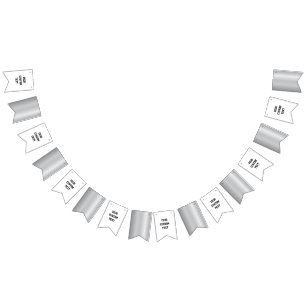 3D Realistic Silver Medal Custom Editable Award Bunting Flags