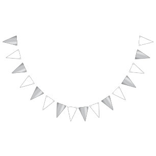 3D Realistic Silver Medal Custom Editable Award Bunting Flags