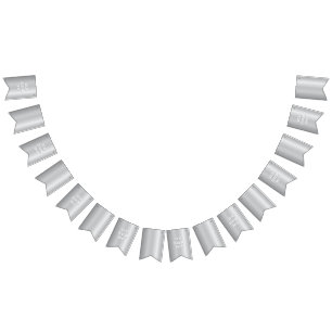 3D Realistic Silver Medal Custom Editable Award Bunting Flags