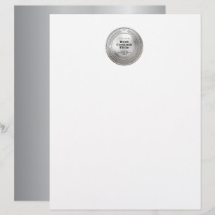 3D Realistic Silver Medal Custom Editable Award Letterhead