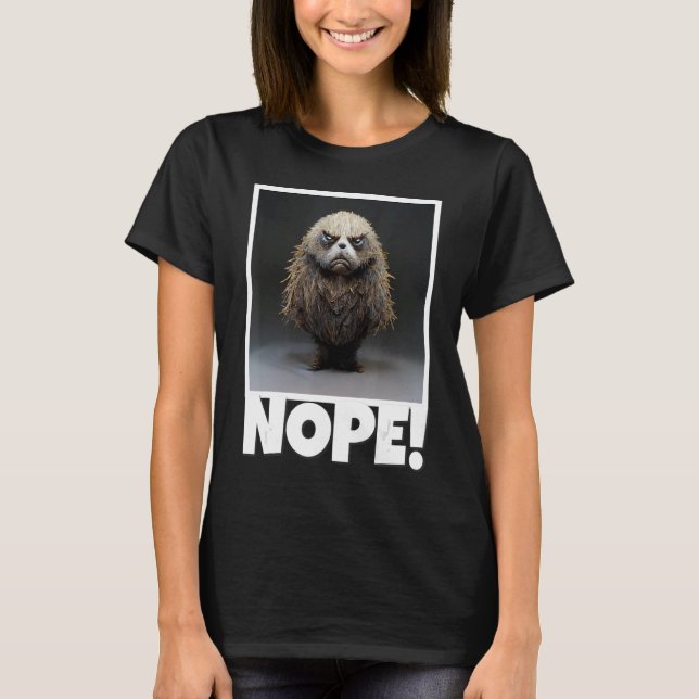 3D Realistic Sloth Morning Muffel Coffee i Hate pe T-Shirt (Front)