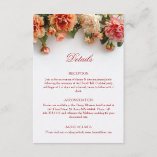 3D Realistic Warm Colours Flowers Enclosure Card