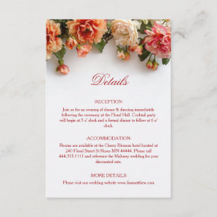3D Realistic Warm Colours Flowers Enclosure Card