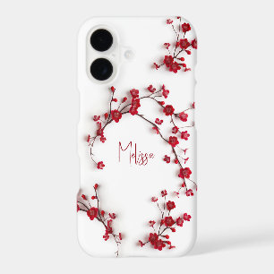 3D Red Cherry blossom