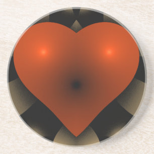 3D Red Heart Coaster