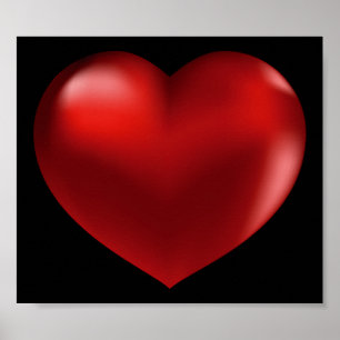 3D Red Heart Poster