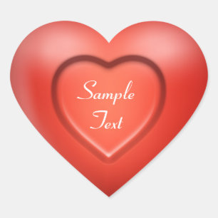 3D Red Heart Sticker