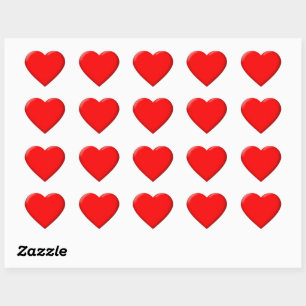 3D Red Love Heart Stickers