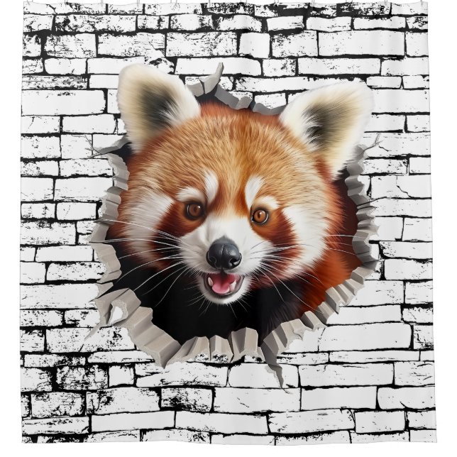 3D Red Panda Wall Break Art – Realistic Safari (Front)