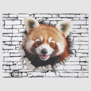 3D Red Panda Wall Break Art – Realistic Safari Tissue Paper