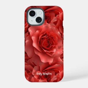 3D Red Roses Seamless Pattern  iPhone 15 Case