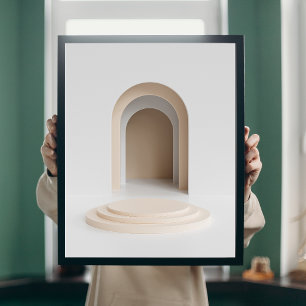 3D Render Architecture Boho Abstract Wall Art 