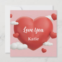 3D Render of Vibrant Red Heart with Custom Name
