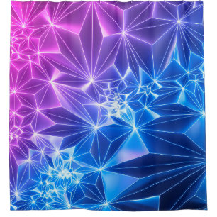 3d render, pink blue neon geometric background, po