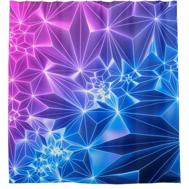 3d render, pink blue neon geometric background, po (Front)