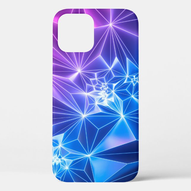 3d render, pink blue neon geometric background, po Case-Mate iPhone case (Back)