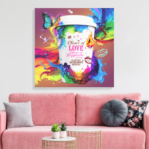 3D Render Wall Art: Vibrant Alcohol Ink Design  Canvas Print
