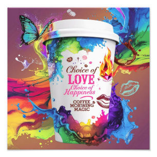 3D Render Wall Art: Vibrant Alcohol Ink Design  Photo Print