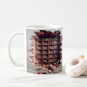 3D rendering of a hole in a brick wall Coffee Mug
