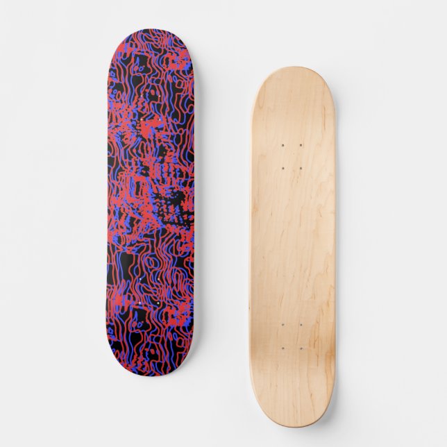 3D Retro Squiggle  Skateboard (Front)