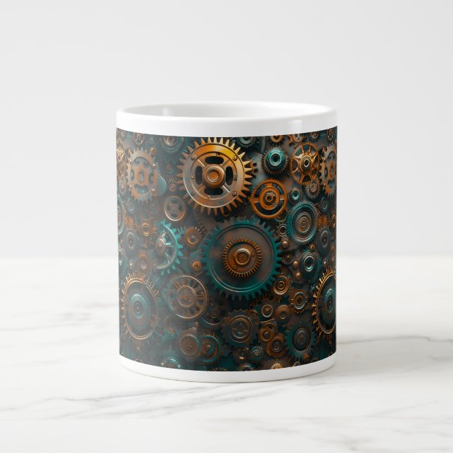 3D Retro Watch Sprockets Jumbo Coffee MUG  (Front)