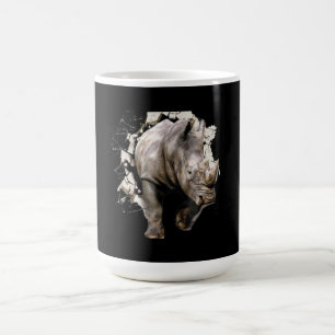 3d Rhino  - African Safari Animal Rhinoceros Magic Mug