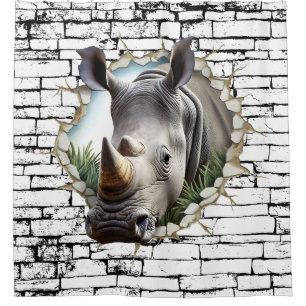 3D Rhinoceros Wall Break Art – Realistic Safari