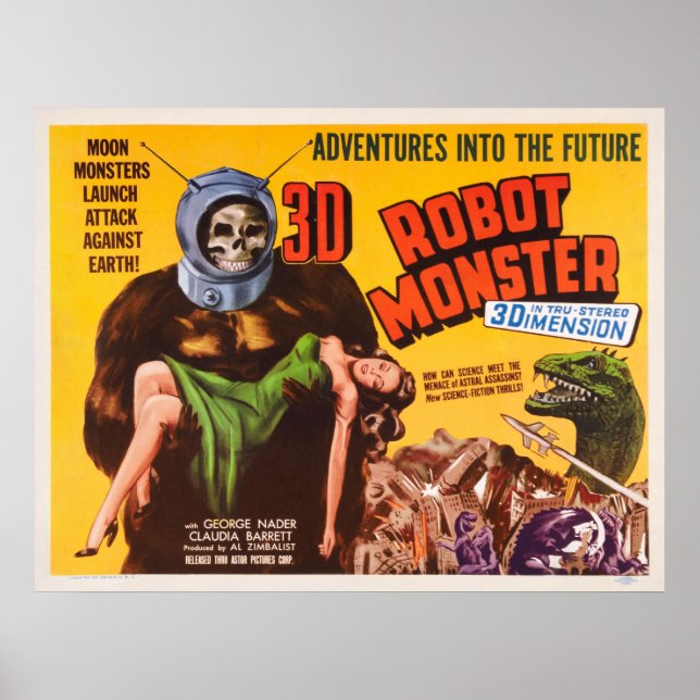 3D ROBOT MONSTER FILM POSTER (Front)