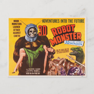 3D ROBOT MONSTER POSTCARD