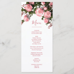 3D Roses Greenery Wildflowers Menu