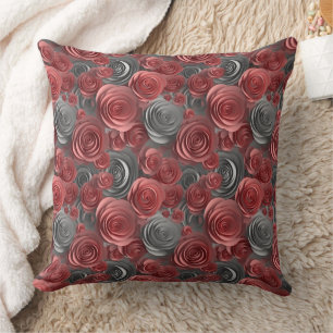 3d roses pattern throw pillow