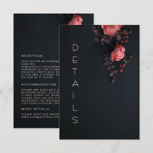 3D Roses Wildflowers Dark Moody Enclosure Card