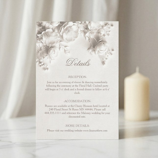 3D Roses Wildflowers White Enclosure Card (Creator Uploaded)